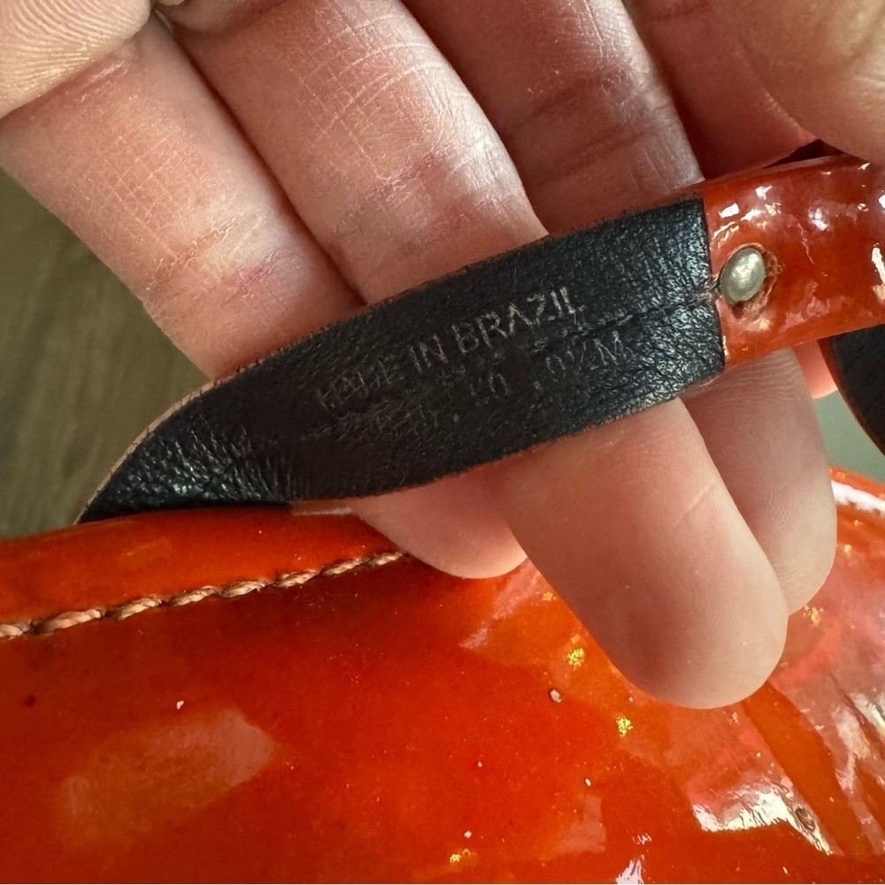 Tory Burch Patent Orange Miller Sandals Size 9.5 - Picture 4 of 6